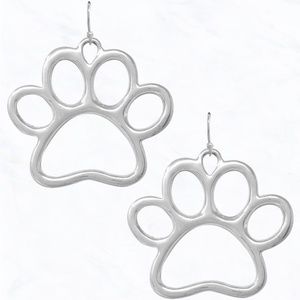 Silver - Animal Paw Earrings